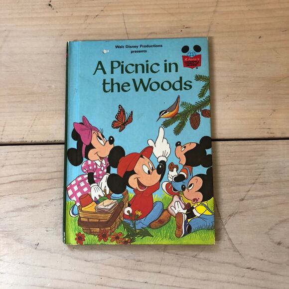 Disney Grolier Vintage 1980s A Picnic in the Woods Children's Book - Picture 1 of 3